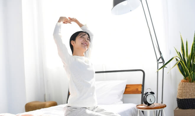 スッキリとした目覚めの笑顔