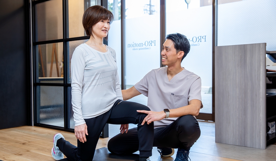 50代女性のコンディショニング風景